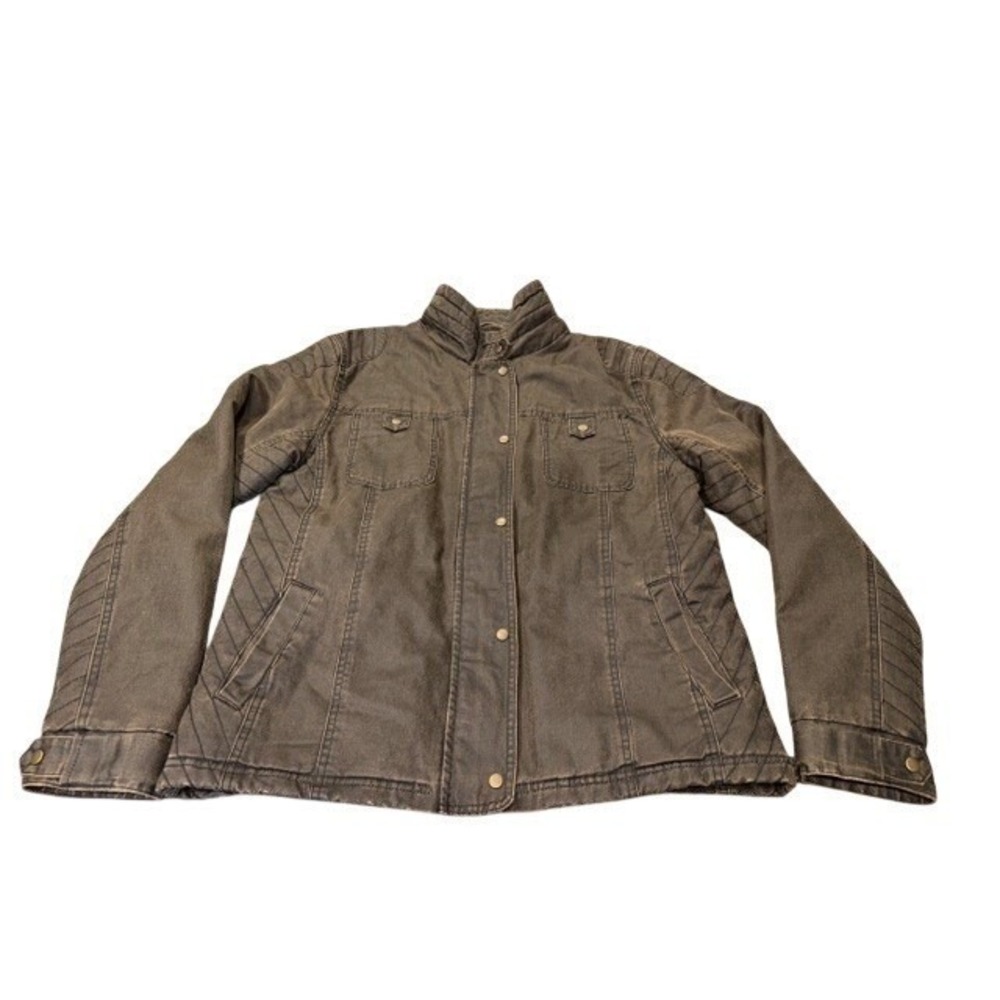 Outback Trading Womens XL Sugar Spice Jacket Brown Quilted Collar Outdoor EUC